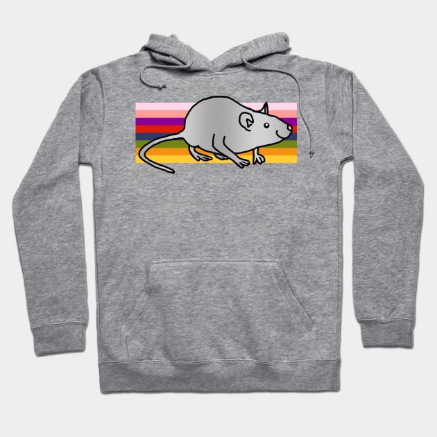 Rat on a Rainbow Hoodie by ellenhenryart